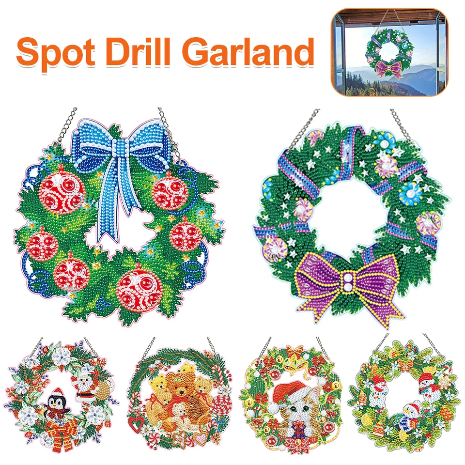 Špeciálne tvarované domáce zvieratá Diamond Painting Ornament Ornament Vianočné dekorácie diamant maľba maľba girlandy súprava medveď vŕtačka vŕtačka vŕtačka vŕtačka