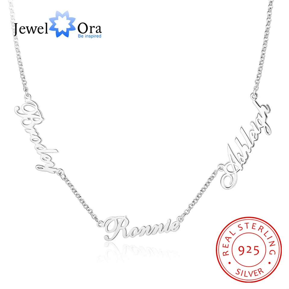 Šperky na mieru 925 Sterling Silver 3 Názvy pre ženy Prispôsobené písmeno štítok S925 jemné šperky Custom Darčeky