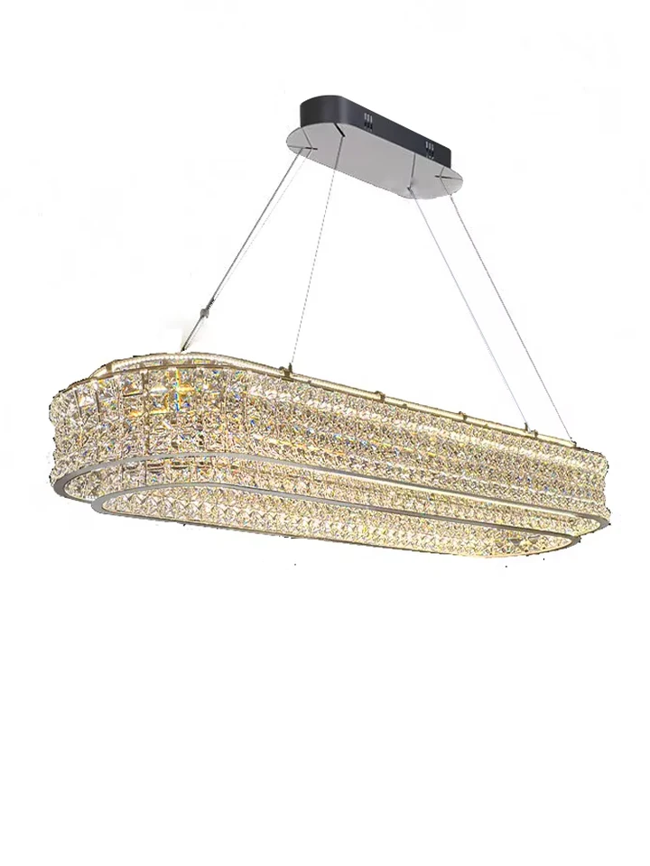 Špičková jedáleň Pendant Svetlá luxus Kristal Oval zavesenie pre strop