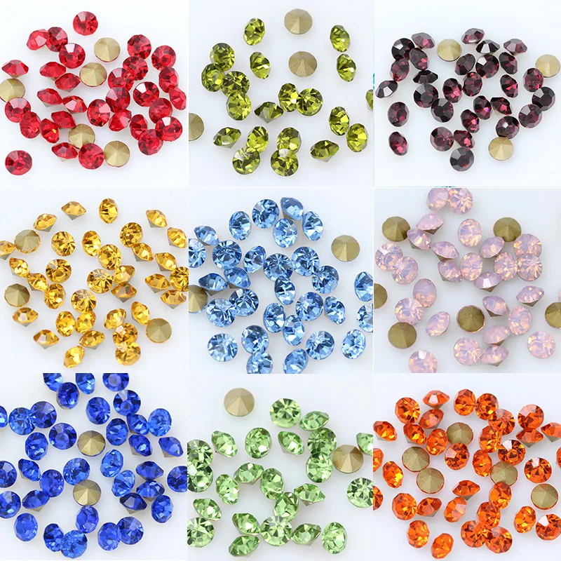 Špičková kvalita 144p SS45 10 mm okrúhle farebné body Zadný český krištáľový diamante kamienok Glass Chatons Gem Craft šperky výroby korálikov