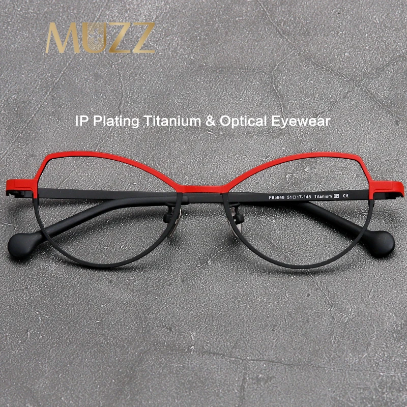 Špičková mačka eye Pure Titanium okuliare Rám Ženy Myopia Optické predpisové okuliare ručne vyrábané dizajn Multicolour okuliare