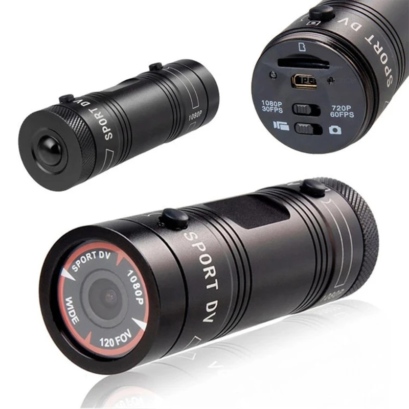 Športová kamera 1080p Mini Sports DV Camera Bicykel, Mini kamkordérka kamera pre pištoľ pre cyklistiku na lezecké lyžovanie