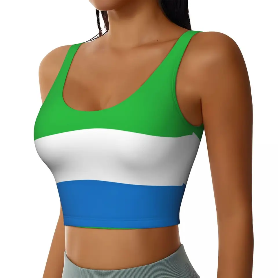 Športová podprsenka Ženy, ktoré bežia jogové odevy vesty Sierra Leone Flag Gathering Fitness vesta