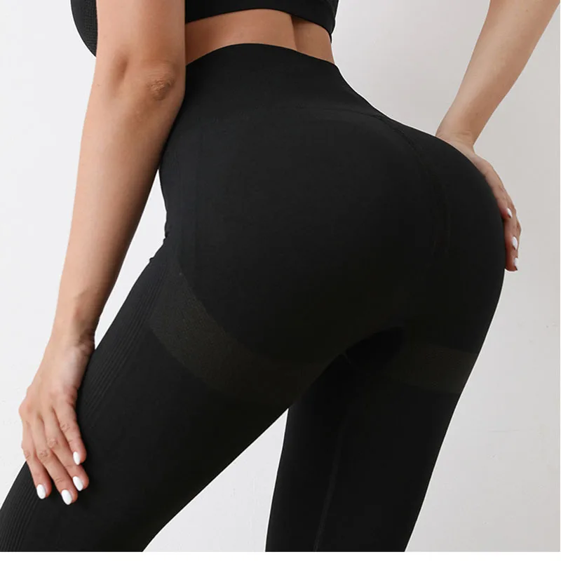 Športové a fitnes nohavice Ženy Smiley Peach zadok priedušné elastické elastické pásové brucho zasunuté rýchle sušenie tesné jogu TRO