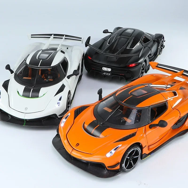 Športové auto Jesko Model kovové hračky Hračky Diecast 1:24 Zvukový svetlo Zvukový svetlo kolektívne domáce dekorácie Kids Boys Voiture