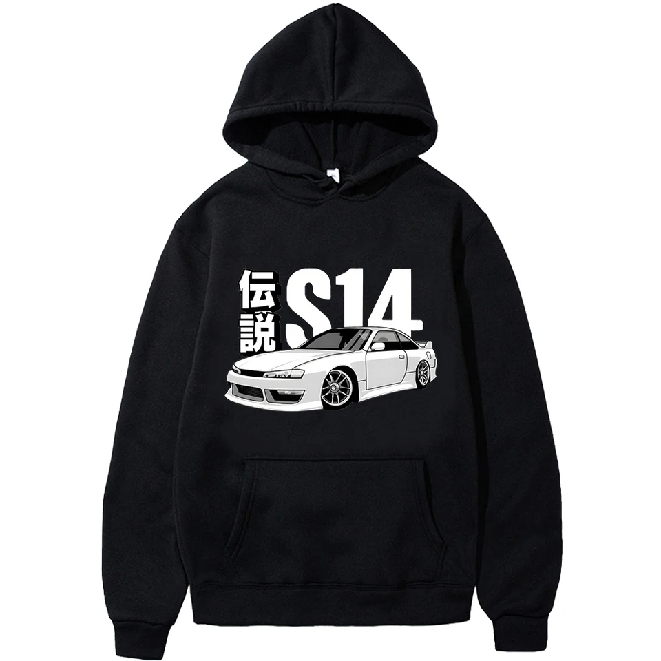 Športové auto tlačené pánske mikiny japonské anime autá vzorka Pánska ulica Pánska ulica Príležitostné slova s ​​dlhým rukávom Pulóver Nový trend Pánsky kabát