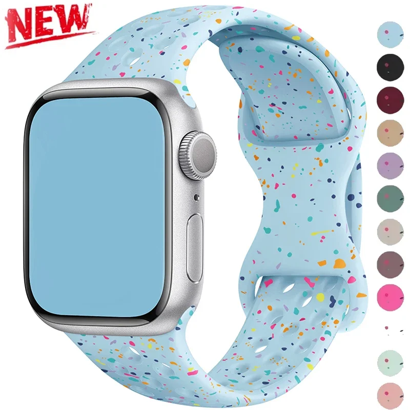 Športový silikónový remienok pre Apple Watch Band 40 mm 41 mm 45 mm 44 mm 38 49 Priedušný náramok IWATCH Series 10 9 8 6 5 3 SE Ultra 2