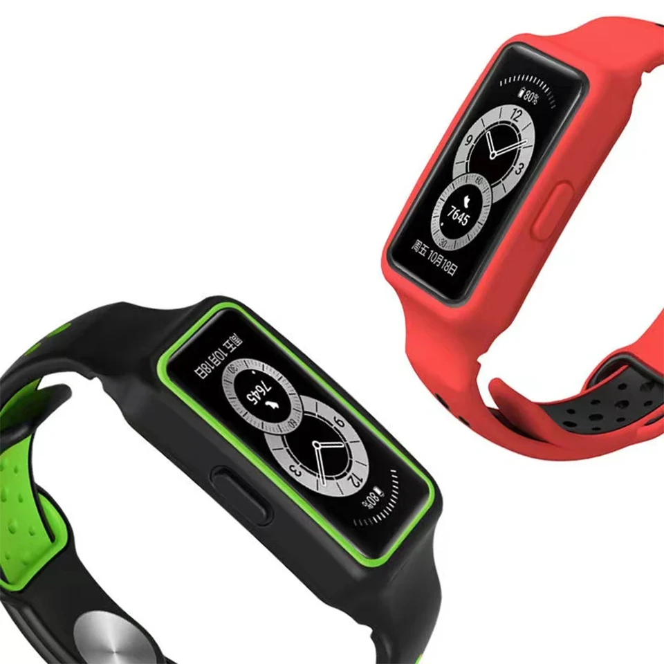 Športový silikónový remienok pre Huawei Band 9 8 7 Smart Watch Náramok náramku náramku Correa Correa Priedušný popruh pre Huawei Band 6