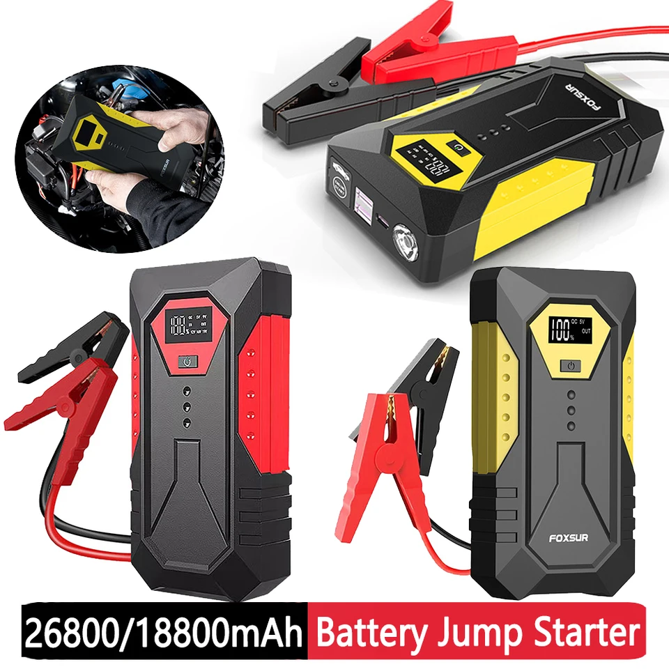Štartér automobilov 18800 mAh benzínové nafty batérie s batériou s LED ľahkým vozidlom Núdzový posilňovač 1200a Štartovacie zariadenie 12V