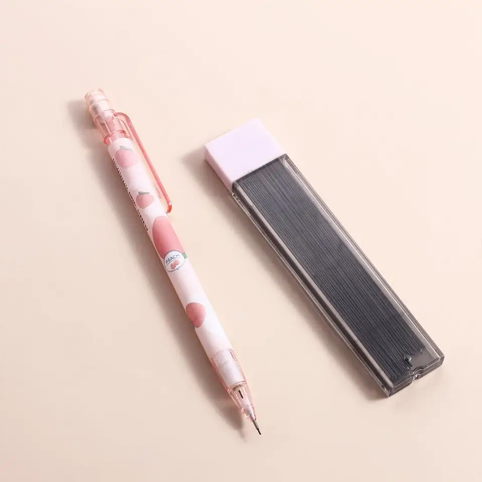 Študentské kancelárske potreby písací náradie Peach Honey Pink Automatické ceruzky pohyblivé ceruzky tlačové pero Mechanická ceruzka