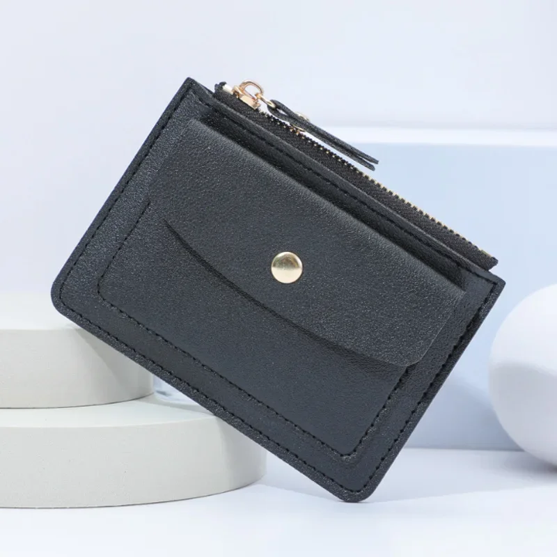 Štvorcová kožená kabelka Simple multifunkčný zips zips s krátkou peňaženkou ID kart