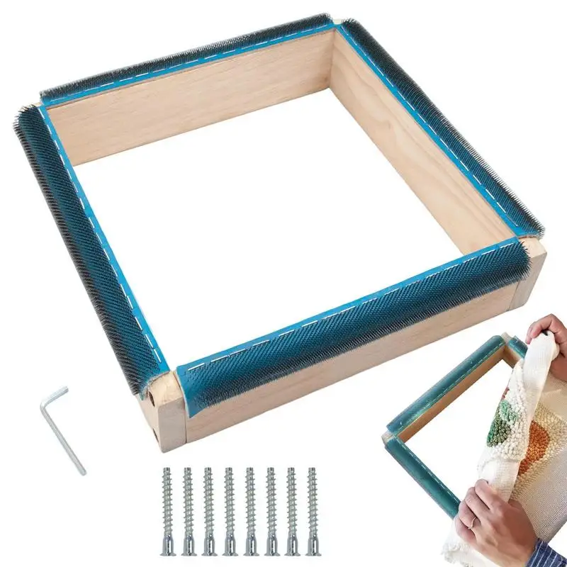 Štvorcový vyšívací obruč Drevené prúžky pre punčové ihly rám s ihlou DIY vyšívacie šijacie látky maľba prešívanie 5.