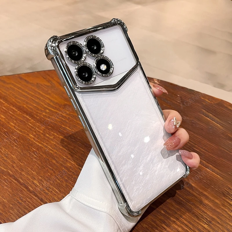 Štyri rohy zahusťujúce pokovovanie Silikónové mäkké puzdro pre Xiaomi mi POCO X6 PRO X3 NFC X5 F6 F5 F3 M6 M3 F6PRO 5G M6PRO CRAND X 6 3