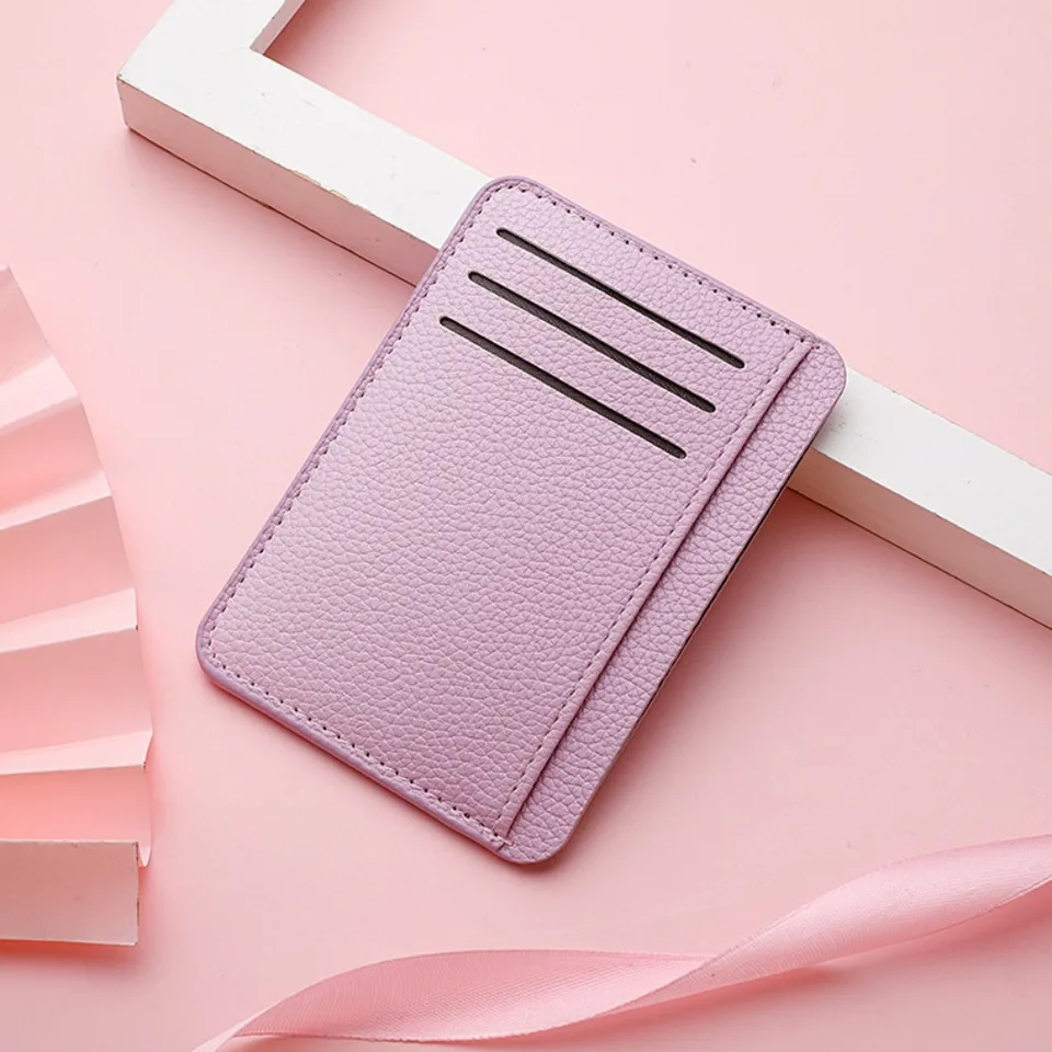 Štíhle karty Pu kožené karty držiteľ peňaženky Minimalista držiteľ kreditnej karty
