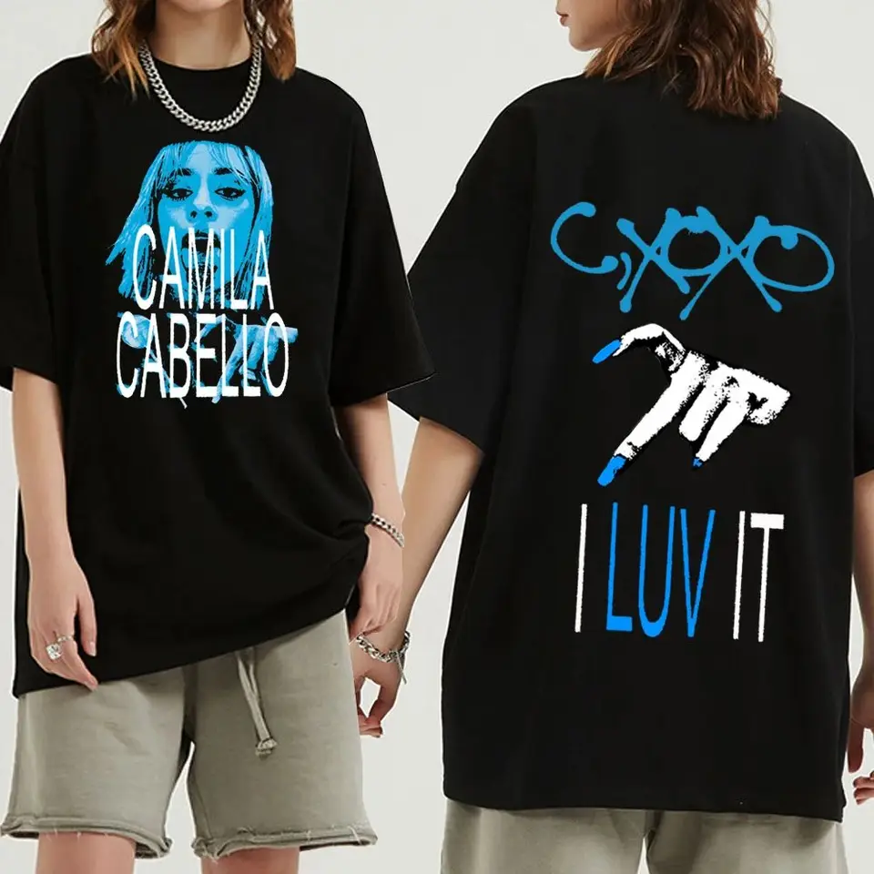 Štýlové americké hip hop rap Camila Cabello C xoxo Tričká unisex harajuku o-neck krátky rukáv Populárne hudobné košele fanúšikovia darček