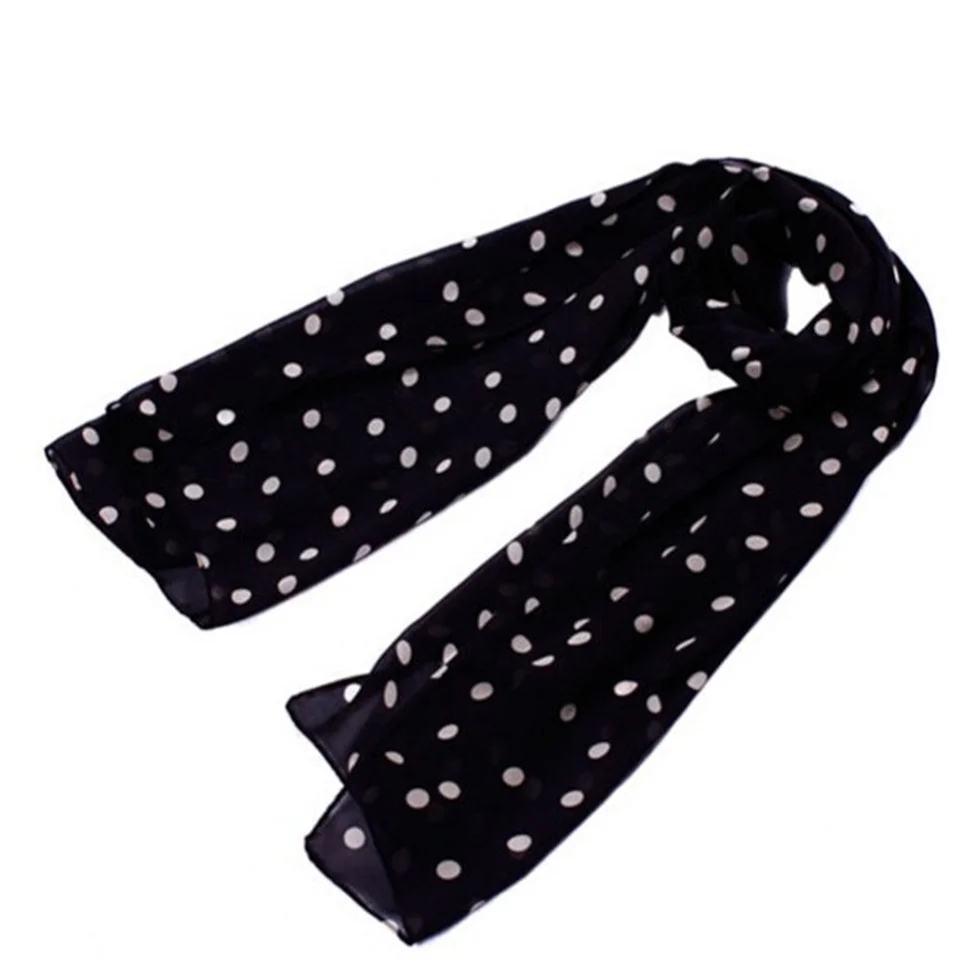 Štýlové bodky šifónové šatky Slnečné krémy dlhé šatky Slnečné bloky Shawl Zápalky pre ženy dievčatá 150 x 48 cm (čierna šál, béžová
