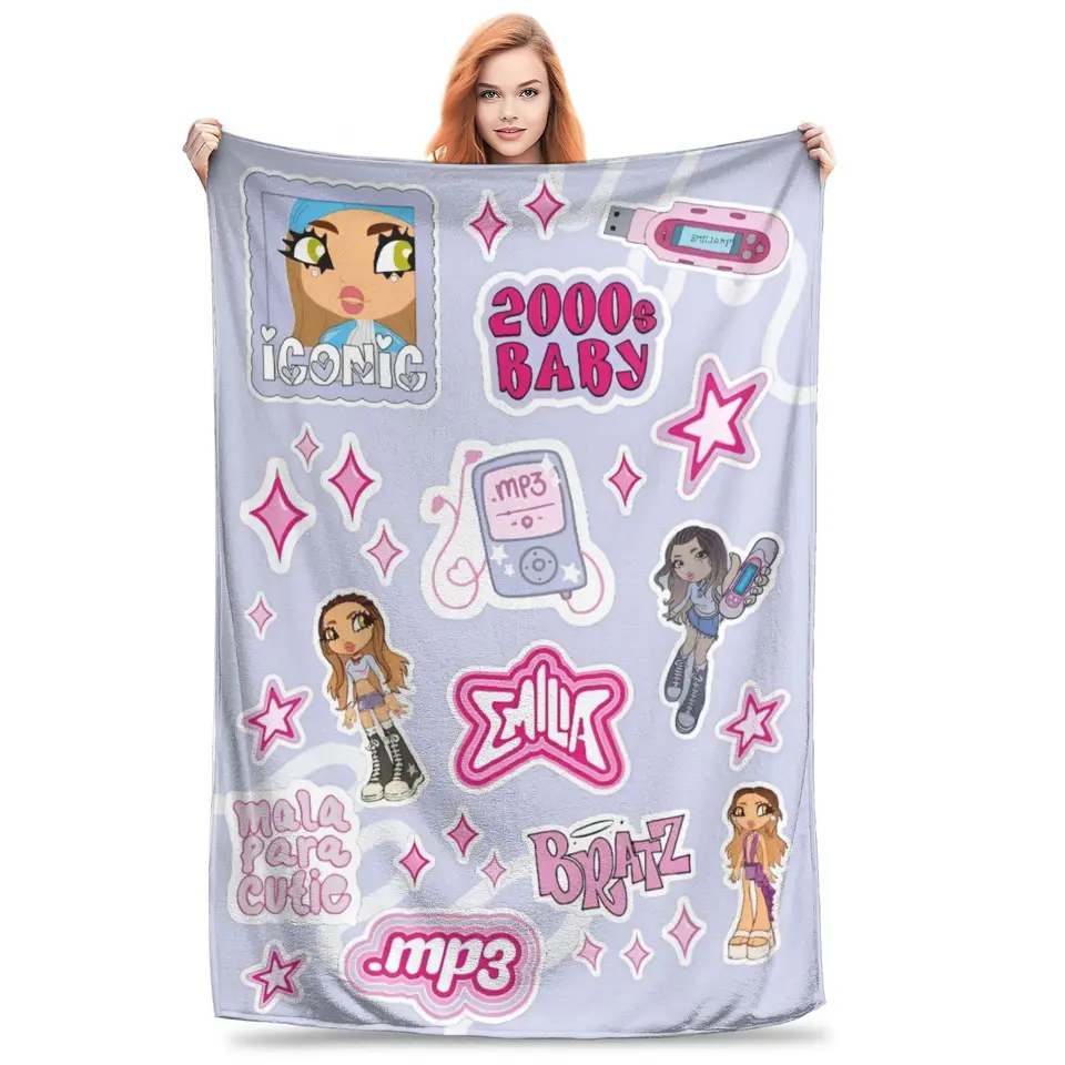 Štýlové emilia mernes mp3 prikrývky ľahké tenké flanel Cozy Had prikrývky umývateľ