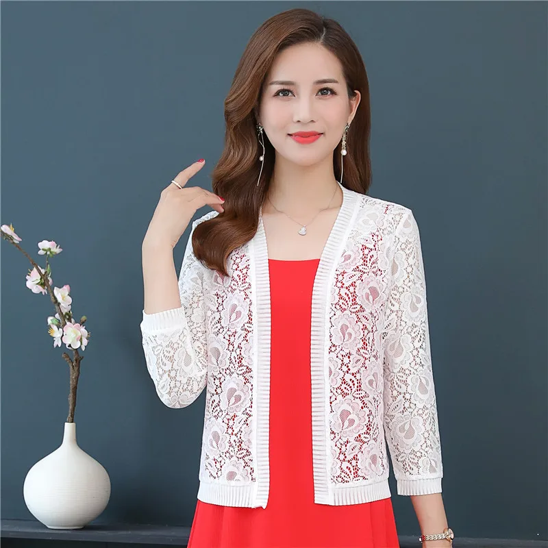 Štýlové módne frorálne dizajn záplaty Bolero retro vintage háčkovanie letná pláž Cover Up Top Cloak Open Stitch Kimono Cardigain