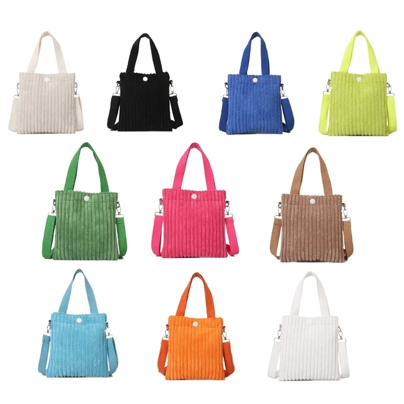 Štýlové ženy Corduroy Ramer Bag Crossbody Kabelka malá štvorcová taška pre dievča