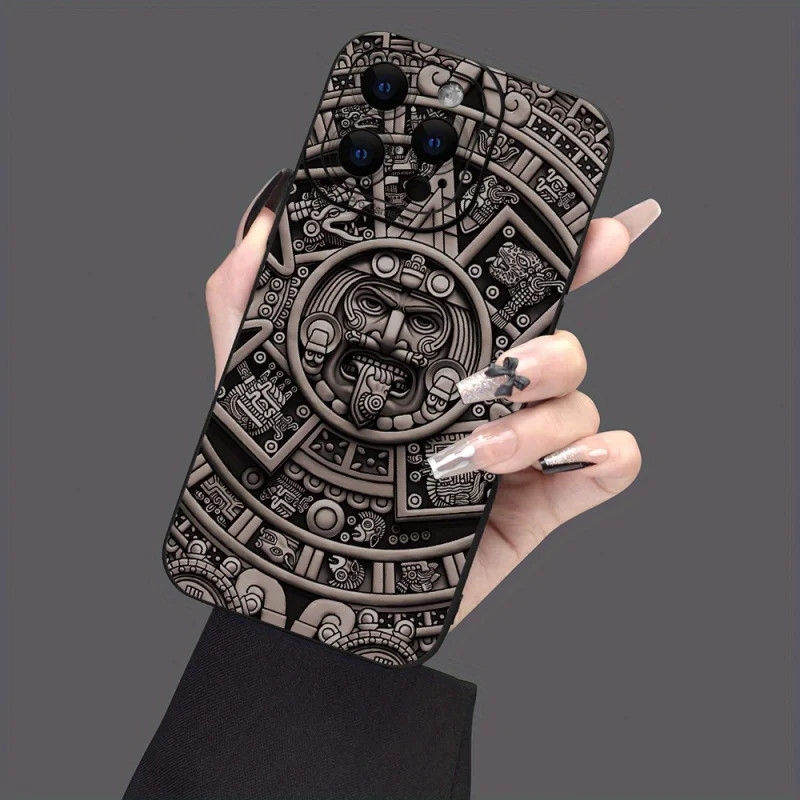 Štýlový azték King Pattern Graphic Pase pre iPhone 15 14 13 12 11 x xr xs SE2 SE 8 7 Plus Pro Max Mini Silikónový zadný kryt