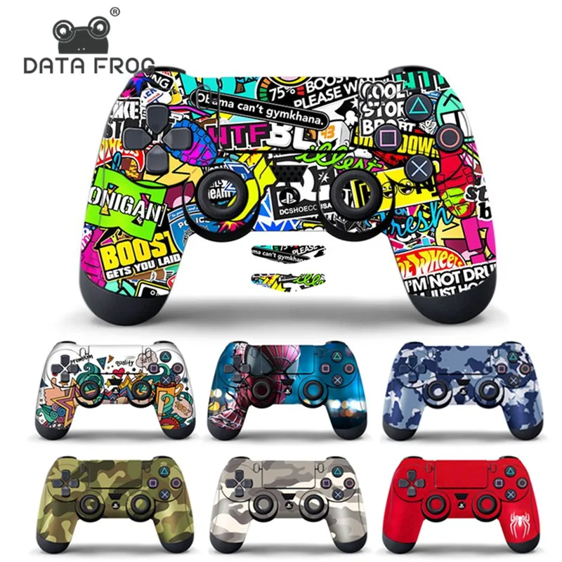 Štýly dátových žabiek Ochranná nálepka pre PS4 Pro Slim Skin Decal pre Sony PlayStation 4 Game Controller Accessories