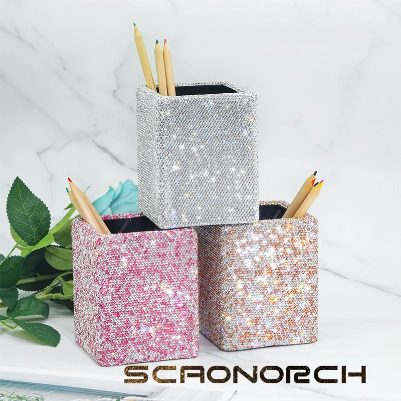 Šumivé make -up kefy Luxusné kamienkové pero Pen Diamond Set Direct Brush Storage Table Table