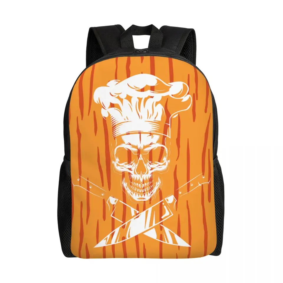 Šéfkuchár Cooking Pirát lebka kríž nôž cestovanie batoh ženy školský počítač Bookbag College College Študent Daypack tašky