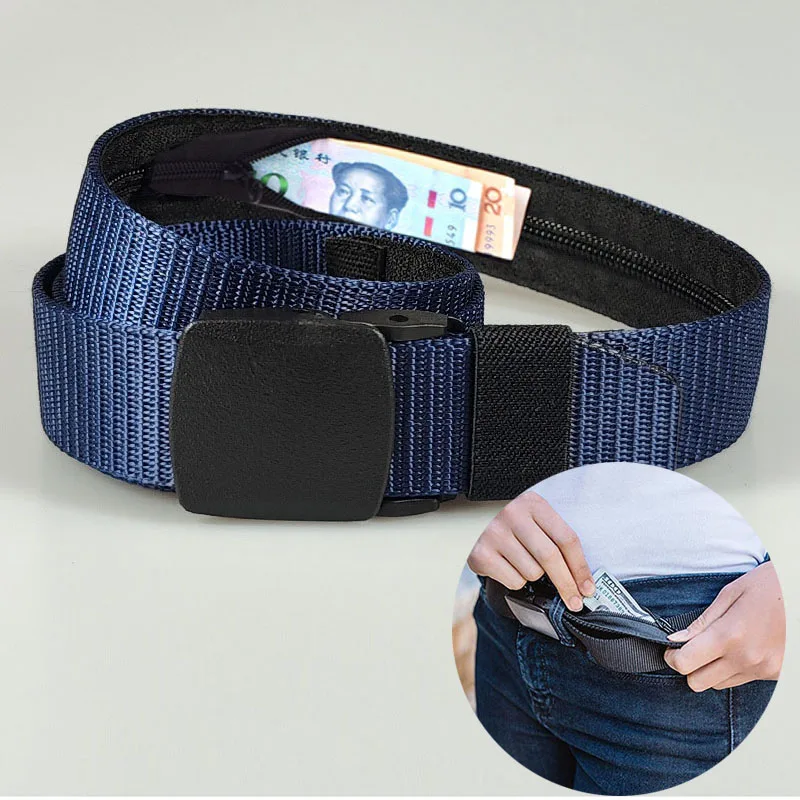 Šírka 3,2 cm unisex dospelých cestovných pásov pásu Zipper skrytý hotovosť DIY proti krádeži pásu pása Balíky vrecka SKLATOVANIE PLÁNOVÉHO BAG BAG BAG