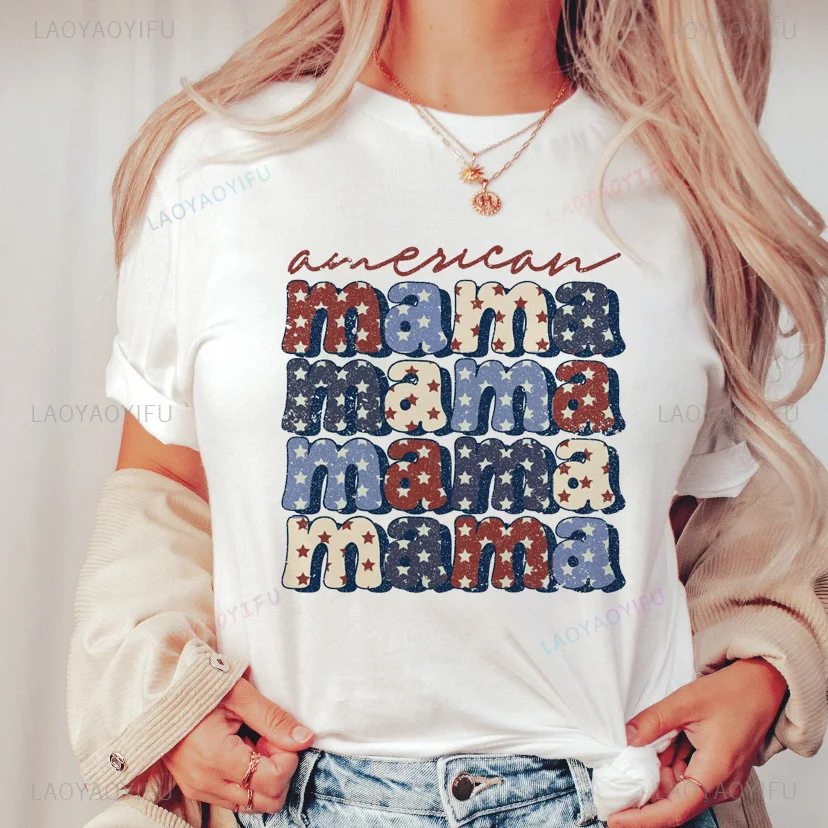 Šťastný čas tlač Tričko Krásna karikatúra mama mama matka, syn, dovolenka Lady Tops Tops Cleant Tees Deň matiek darčekové tričko
