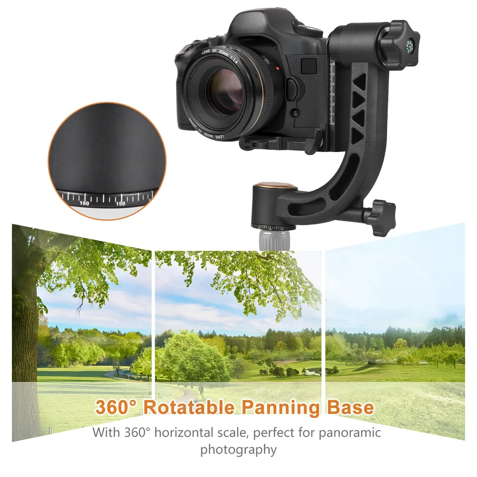 Ťažké 360 ° Panoramatický gimbal hliníkového zliatiny hliníkovej zliatiny 15 kg/33 libier zaťaženie