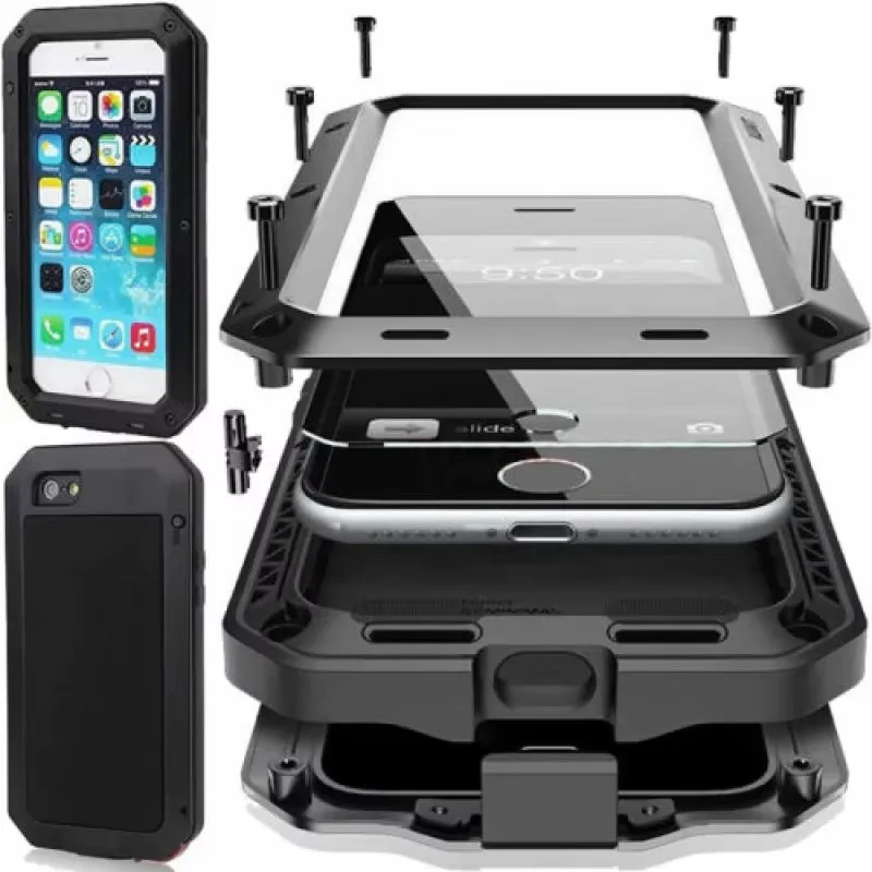 Ťažké brnenie kovové drsné puzdro pre iPhone 16 15 14 13 12 11 Pro Max xr xs 8 plus nárazový prémiový kryt gorilla