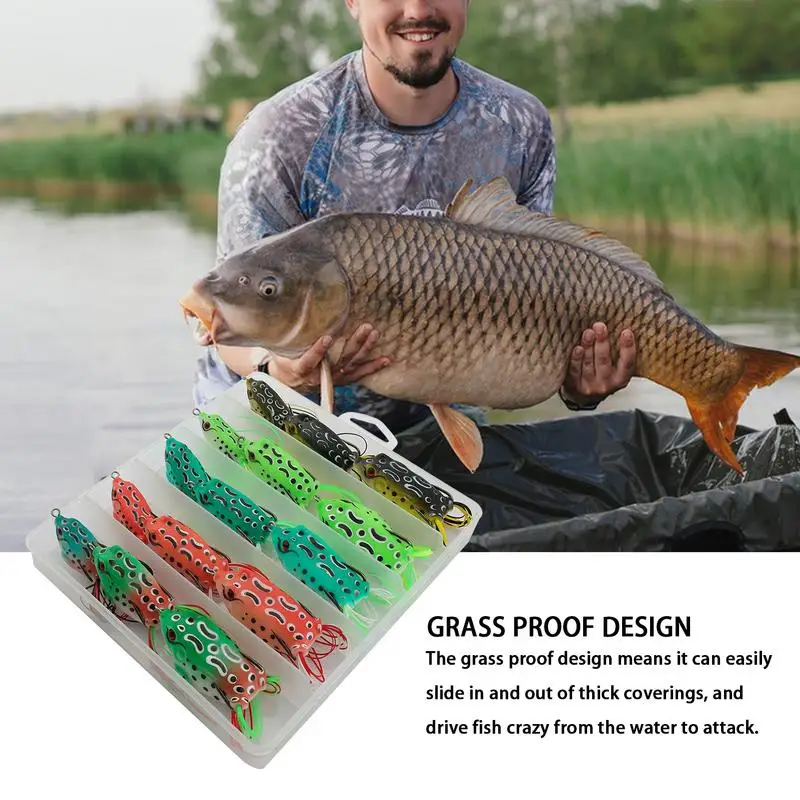 Žaba rybárska návnada 15 ks topwater žaba nalákala basa Životná akcia pre prípad, že hášne bez buriny mäkké návnady pre basový hadí sumca sumca