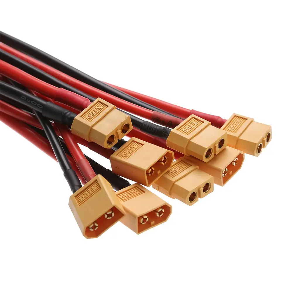 Žena/muž 10 cm/15cm XT60 Batéria Samecká samostatná konektorová zástrčka s kremíkom 12 AWG/14 AWG Wire XT60 Connector