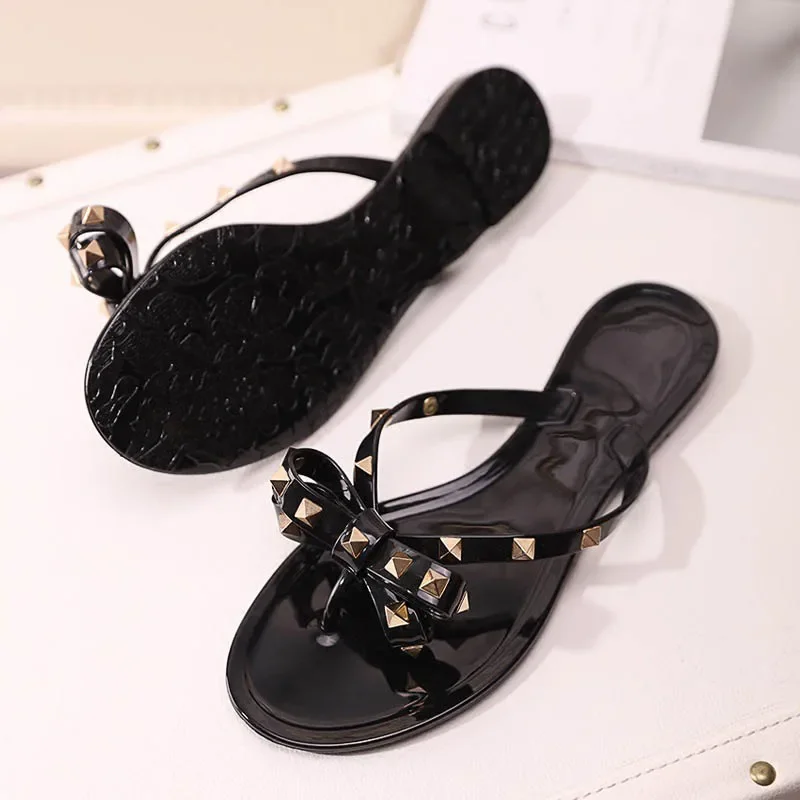 Žena sandále Flats módne žabky žabky žabky letné topánky Flats sandále cool plážové nity topánky sandále dievčatá veľkosť 36-41
