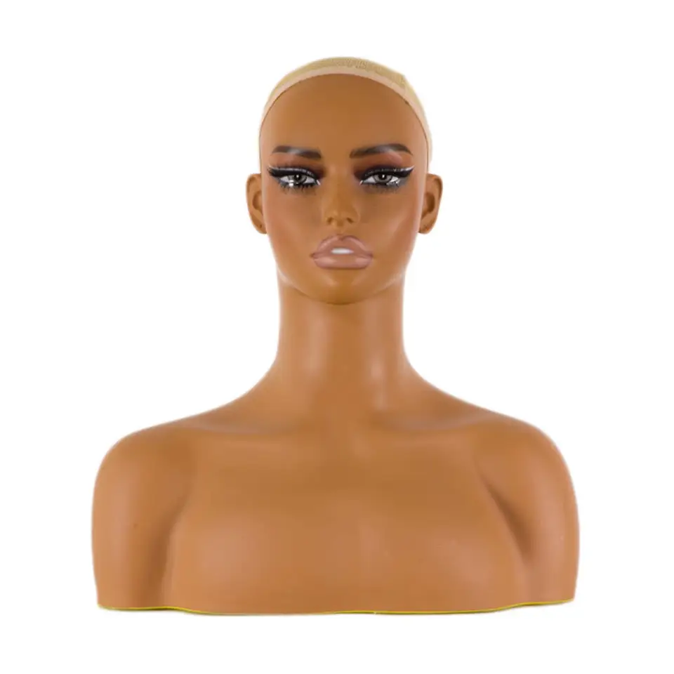 Ženská figurína hlava Manikin hlava s ramennou parochňou displej s hlavou figuríny