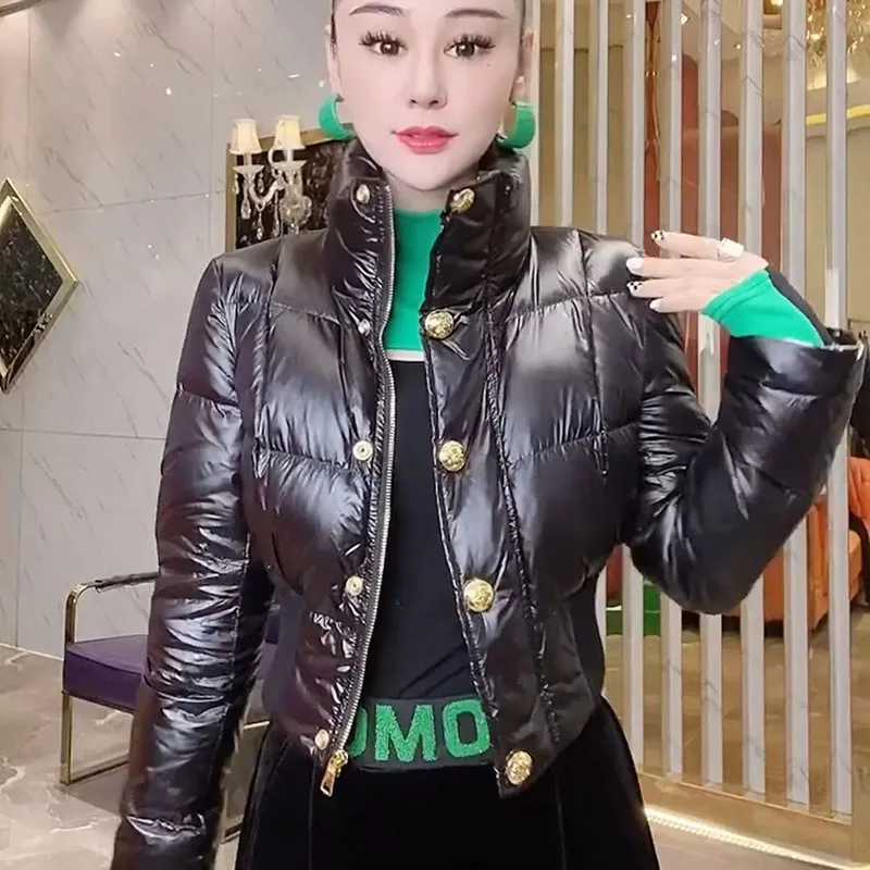 Ženská móda krátka bavlnená bunda Ženy Jeseň Zimná zima Nový kabát Slim Fit udržujte teplú bavlnu outcoat outcoat Lady Parkas Top