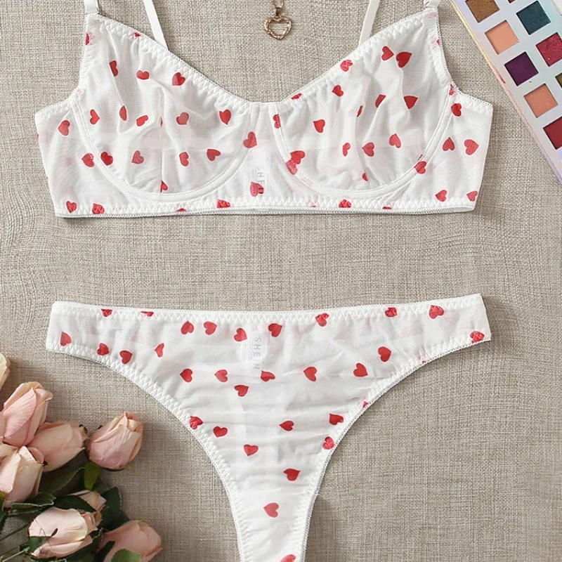 Ženské spodné prádlo Sexy spodná bielizeň pre ženské telesné kraťasy Push-up podprsenka Fancy Woman Underwear Transparentné intímne spodná bielizeň