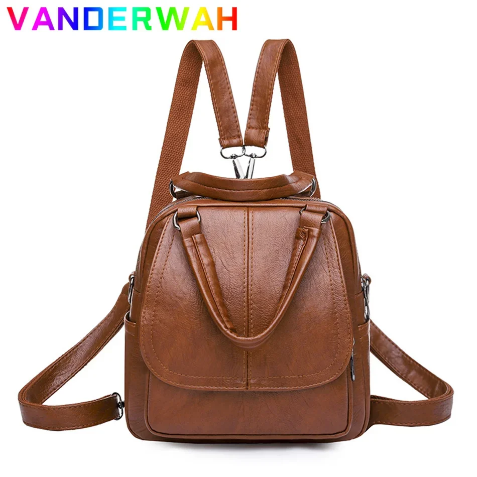 Ženský batoh malý retro tagpack multifunkčná veľká kapacita ramená Crossbody Bag Female Cestovné zadné balenie Mini kabelka