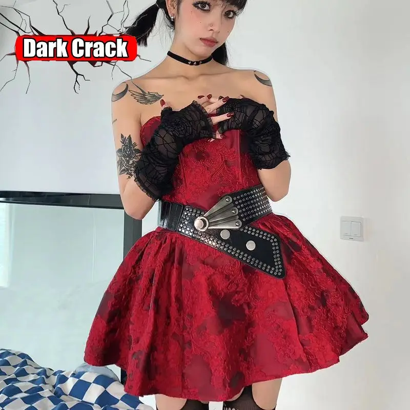 Ženský gotický gotický harajuku punk lolita pikantné dievčatá nitovanie elastického pásu Všestranná všestranná subkultúra široký pásový pásový pás