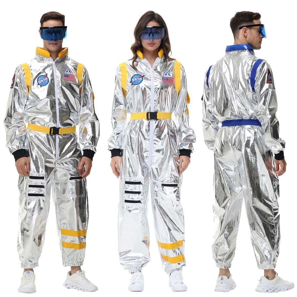 Ženy astronaut cosplay fantázia kombinéza Belt žltý modrý kostým maskovanie pre ženy mužov pre dospelých halloween karneval party obleky