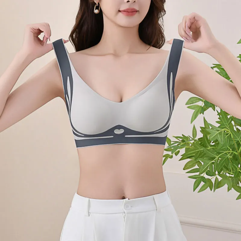 Ženy bezšvové podprsenky plus veľkosť športovej push Up podprsenka Top podpora Pohodlné spodné prádlo Brassiere Yoga Fitness Sleep Sleep Bralette