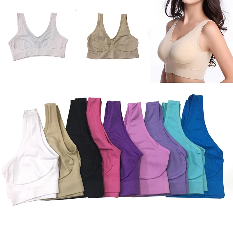 Ženy bezšvový fitness telocvičňa športové plné podprsenky Push Up Wireless Tvar spodného prádla Wear Stretch Lift Crop Tnak podprsenka plus veľkosť