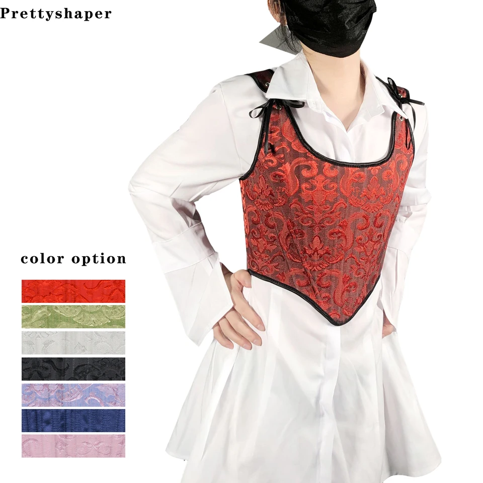 Ženy brucho korzet plodiny formujúce vrcholy nádrže Vintage Bustiers Lace Up Bodices s kosťami zlepšujú postoje Slimm Pase kostým
