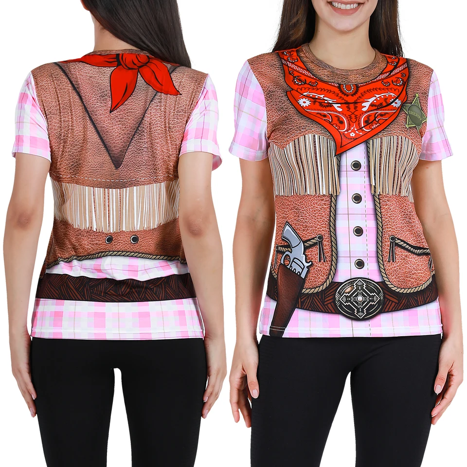 Ženy Cowgirl Western Rodeo tričko Lady 3D tlačené falošné Paisley Bandana Grafický divoký západ tematický večierok Country Country Simple Tee
