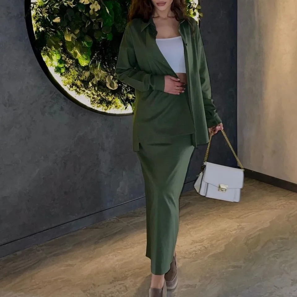 Ženy eid moslim súpravy dva kusy Spevné single Brsted Blouses Blouses Sety Sety Musulman Ensembles Maroko kaftan neformálny štíhly