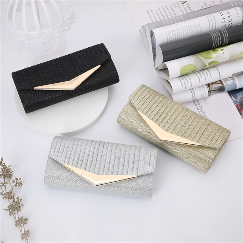 Ženy Evening Clutch Bag Svadobná večera Glitter Candbag Svadobné spojky s reťazou vrecko na ramene Lady Crossbody Bags