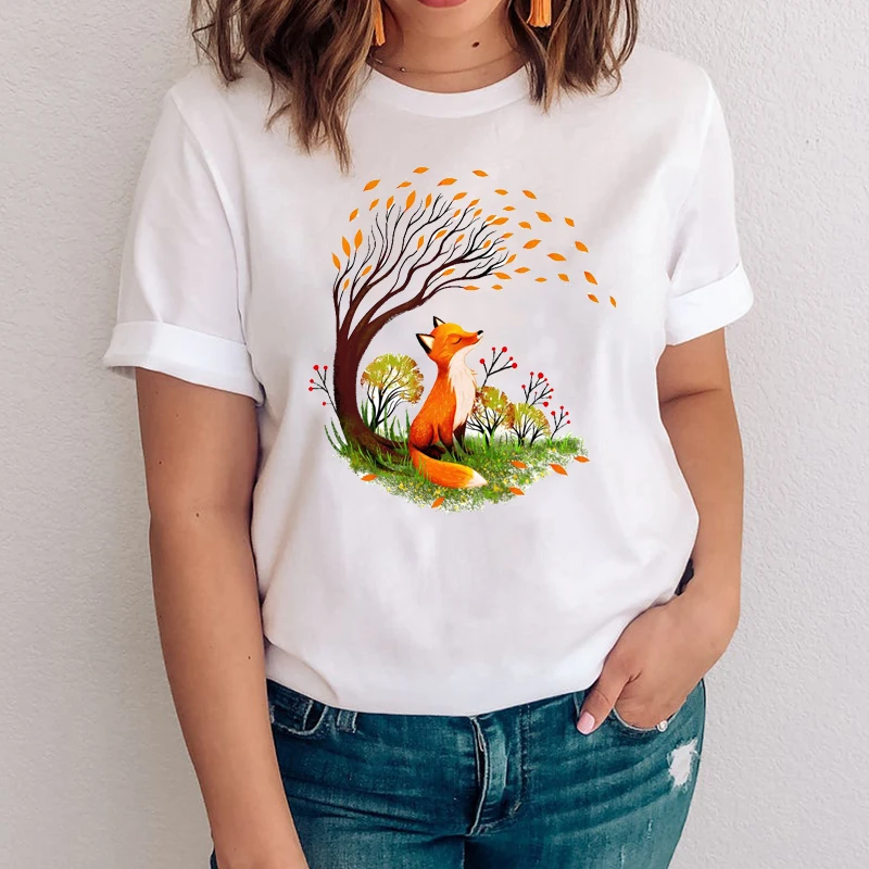 Ženy Grafické mjjer camisetas oblečenie tlač líšky