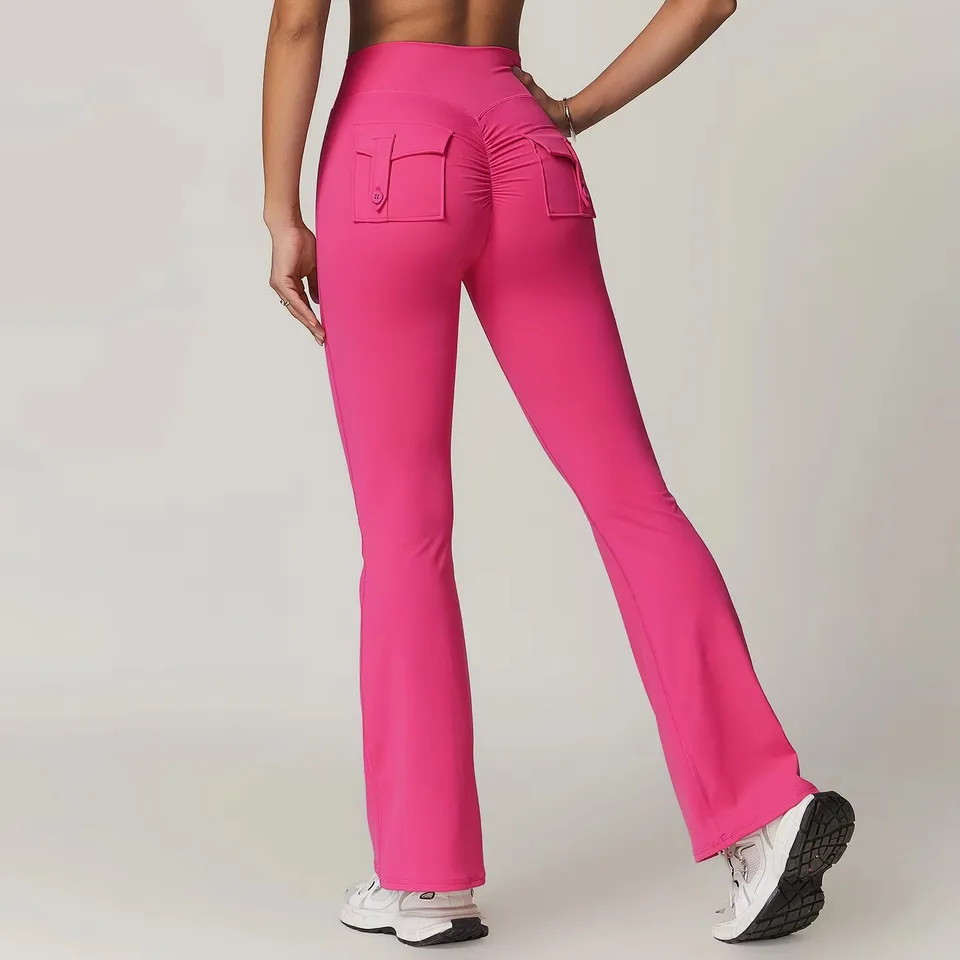 Ženy jogové nohavice zvončeky dna Vysoký pás Športové erbové nohavice telocvične Fitness legging žien žien žien legging brucho ovládanie brucha pevne