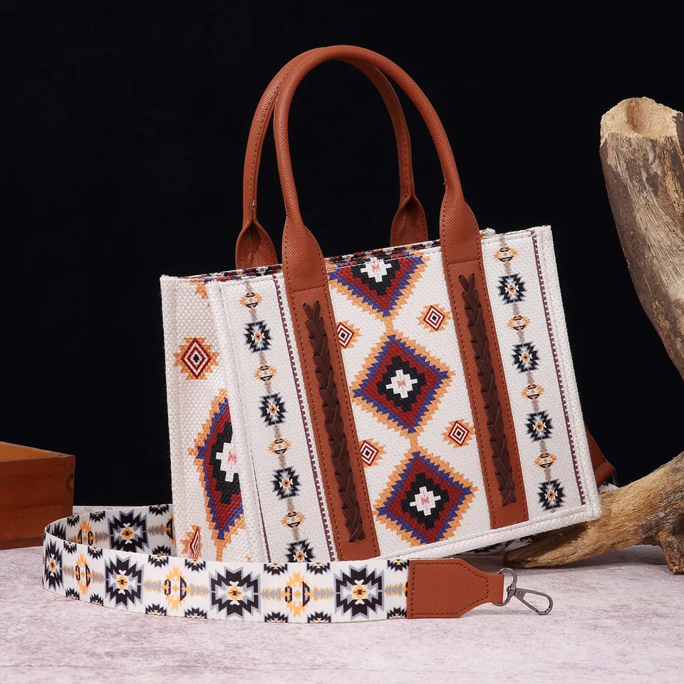 Ženy kabelky Západná peňaženka Žena Ramené rameno Bohemian Aztec Ramer Bag Shopping Tote Bag Veľká kapacita cestovná taška