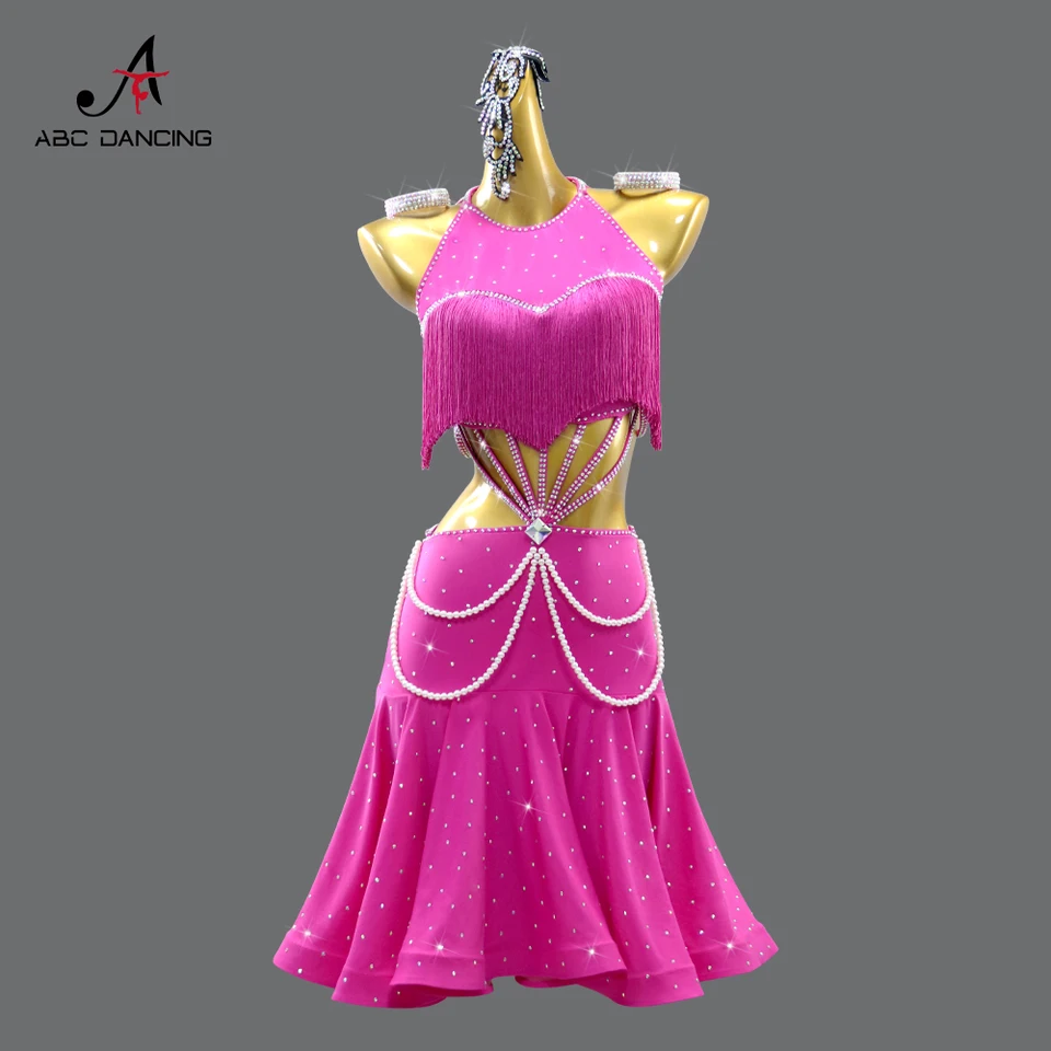 Ženy Latinské tanečné šaty Dancewear sukňa midi súťažné oblečenie Dievčatá Športový kostým elegantný prom 2025 Practice Performance Suit